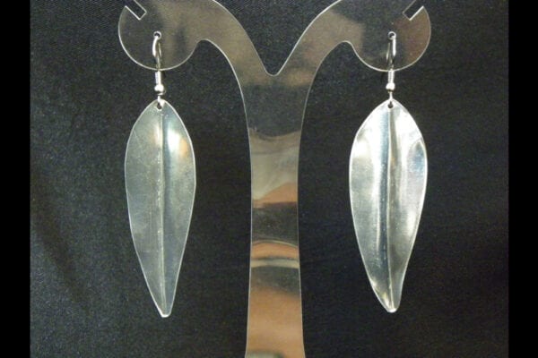 Polished Silver plated Brass Maile Earrings - single leaf - Beautiful