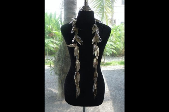 Triple Strand Polished Sliver Plated Brass Maile Lei