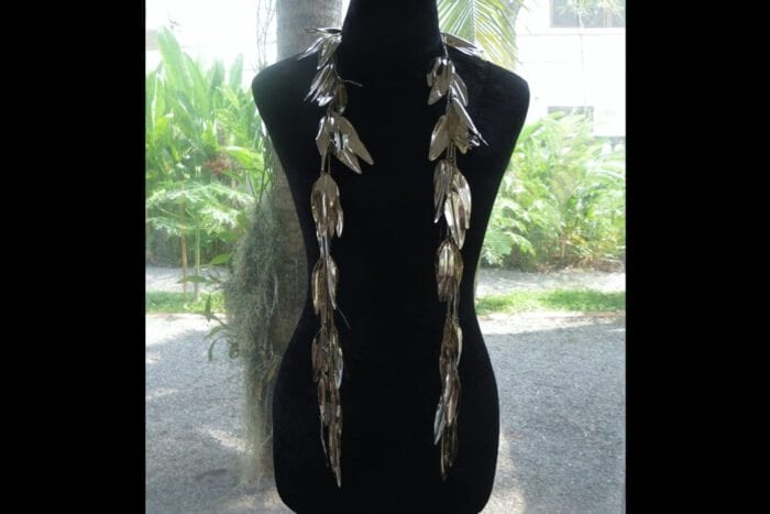 Triple Strand Polished Sliver Plated Brass Maile Lei