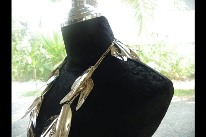 Triple Strand Polished Sliver Plated Brass Maile Lei