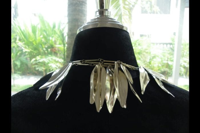 Triple Strand Polished Sliver Plated Brass Maile Lei