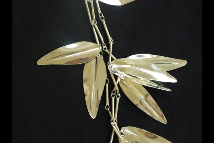 Triple Strand Polished Sliver Plated Brass Maile Lei