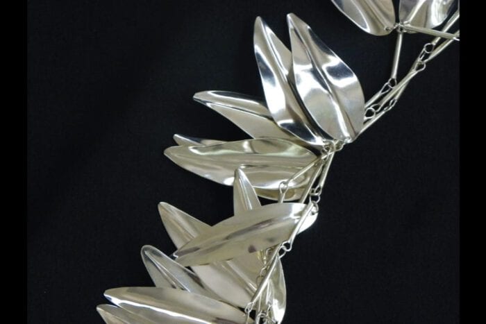 Triple Strand Polished Sliver Plated Brass Maile Lei