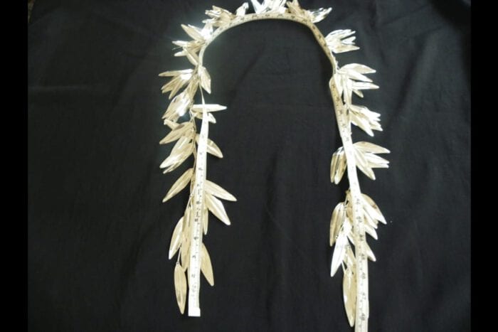 Triple Strand Polished Sliver Plated Brass Maile Lei