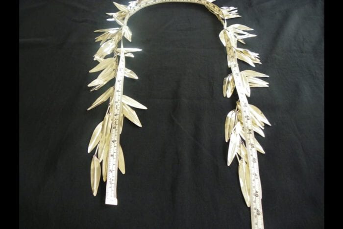 Triple Strand Polished Sliver Plated Brass Maile Lei