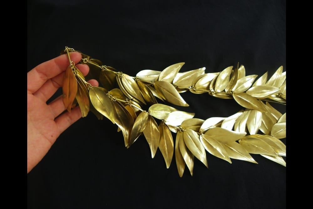 Polished Brass Presentation Maile Lei by Hawaiian Heirloom Lei