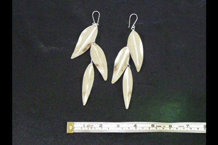 Triple Maile Leaves Earrings, 99.95% Fine Silver