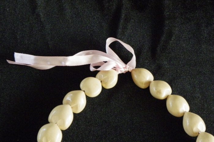 31 inch Natural Kukui Nut Lei with 18K Rose Gold Plated Center Kukui Nut