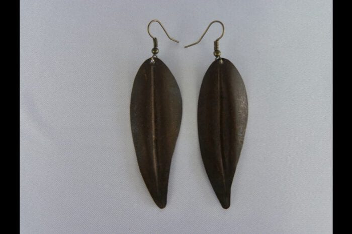 Antique Brass Hawaiian Maile Earrings