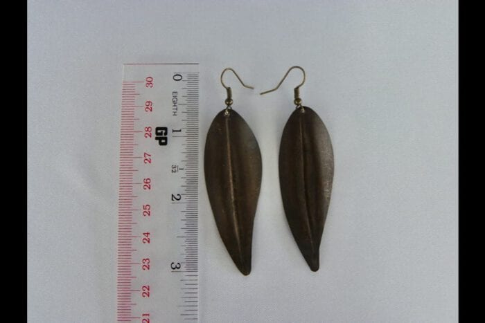 Antique Brass Hawaiian Maile Earrings