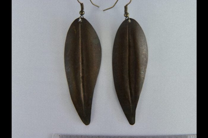 Antique Brass Hawaiian Maile Earrings