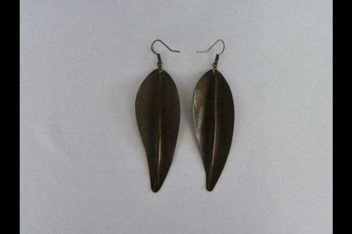 Antique Brass Hawaiian Maile Earrings