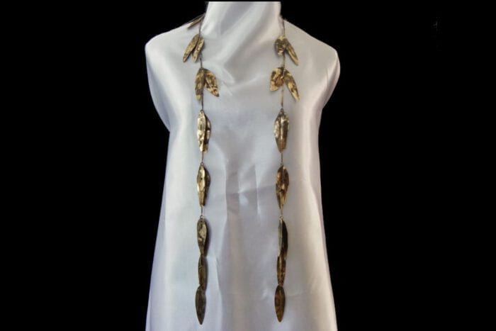 Single Strand Marbled Brass Hawaiian Maile Lei