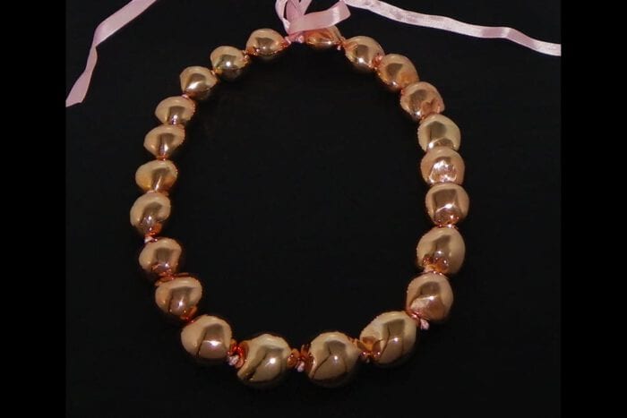 18K Rose Gold Dipped Kukui Nut Lei