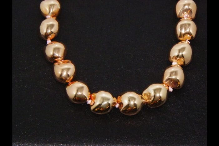 18K Rose Gold Dipped Kukui Nut Lei