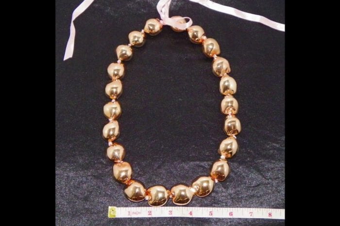 18K Rose Gold Dipped Kukui Nut Lei