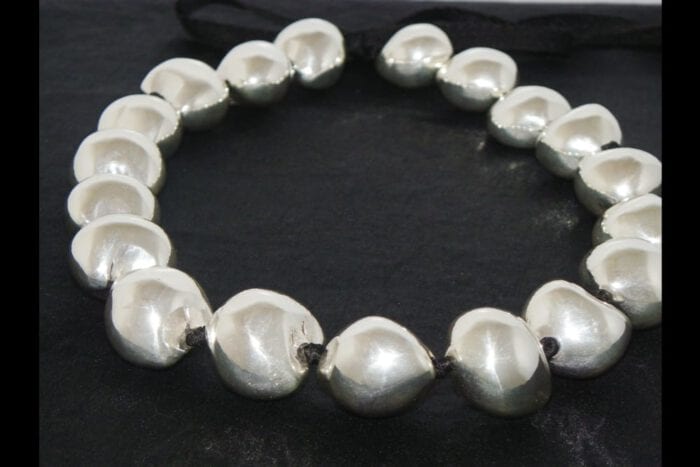 Silver Plated Smooth Kukui Nut Lei