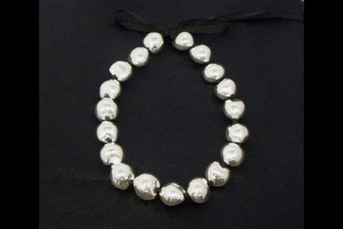 Silver Plated Smooth Kukui Nut Lei